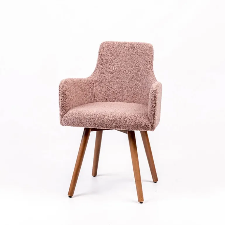 Anders Fauteuil cocooning en tissu et pieds bois