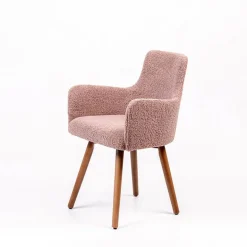 Anders Fauteuil cocooning en tissu et pieds bois