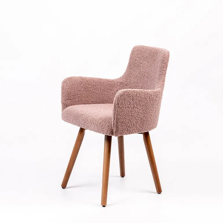 Anders Fauteuil cocooning en tissu et pieds bois