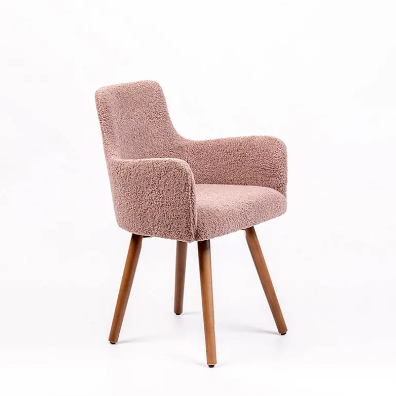 Anders Fauteuil cocooning en tissu et pieds bois