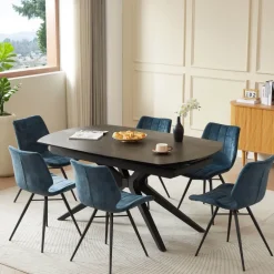 AngèleTable moderne extensible en céramique pieds métal