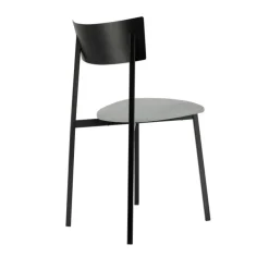 Anémone Carrier® Chaise française avec assise en tissu rembourrée et dossier métal