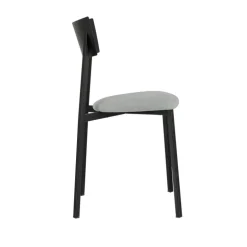 Anémone Carrier® Chaise française avec assise en tissu rembourrée et dossier métal