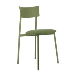 Anémone Carrier® Chaise française avec assise en tissu rembourrée et dossier métal