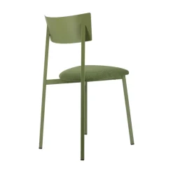 Anémone Carrier® Chaise française avec assise en tissu rembourrée et dossier métal