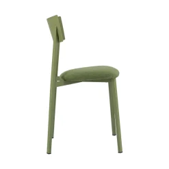 Anémone Carrier® Chaise française avec assise en tissu rembourrée et dossier métal