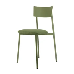 Anémone Carrier® Chaise française avec assise en tissu rembourrée et dossier métal