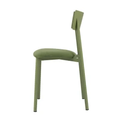 Anémone Carrier® Chaise française avec assise en tissu rembourrée et dossier métal