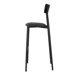 Anémone Carrier® Tabouret de bar français avec assise en tissu rembourrée et dossier métal
