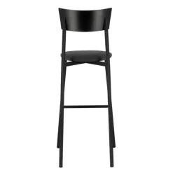 Anémone Carrier® Tabouret de bar français avec assise en tissu rembourrée et dossier métal