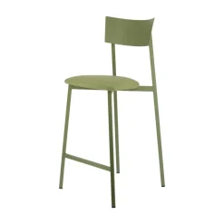Anémone Carrier® Tabouret snack français avec assise en tissu rembourrée et dossier métal