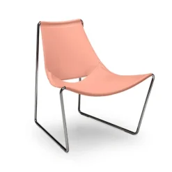 Apelle Midj® Chaise transat design en croûte de cuir et métal