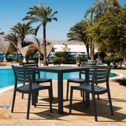 Ares Table de terrasse carrée en résine