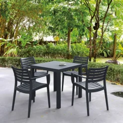 Ares Table de terrasse carrée en résine