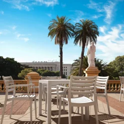 Ares Table de terrasse carrée en résine