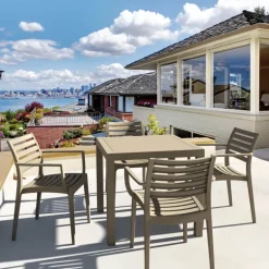 Ares Table de terrasse carrée en résine