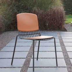 Ariel Chaise de jardin design empilable en métal