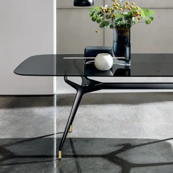 Arkos Sovet® Table design rectangulaire en verre avec bords arrondis