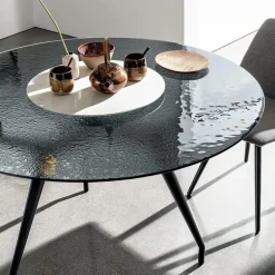 Arkos Sovet® Table design ronde en verre fabrication Italienne