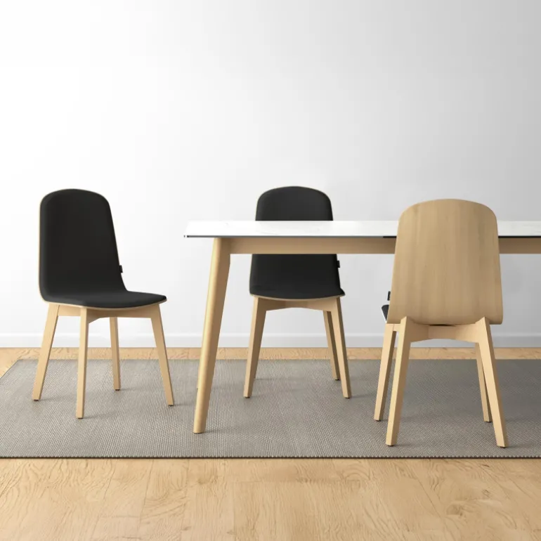 Atlas Table scandinave en céramique avec pieds bois