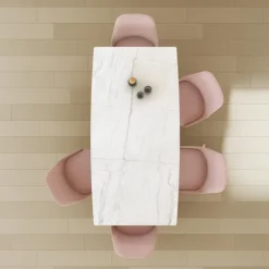 Atlas Table scandinave en céramique avec pieds bois