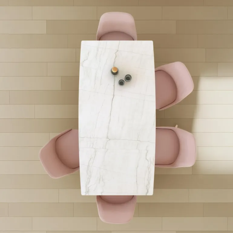 Atlas Table scandinave en céramique avec pieds bois