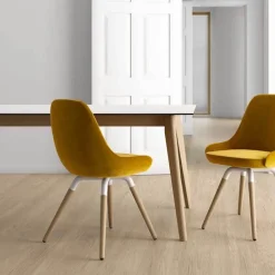 Atlas Table scandinave extensible en céramique avec pieds en bois