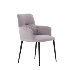 Aura Mobitec® Chaise avec accoudoirs moderne tissu et pieds en métal