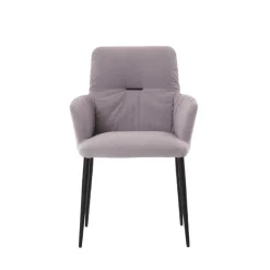 Aura Mobitec® Chaise avec accoudoirs moderne tissu et pieds en métal