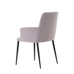 Aura Mobitec® Chaise avec accoudoirs moderne tissu et pieds en métal