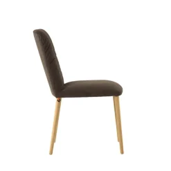 Aura Mobitec® Chaise style cocooning en tissu et pieds bois