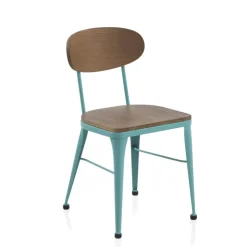 Austin Chaise industrielle vintage en bois et métal