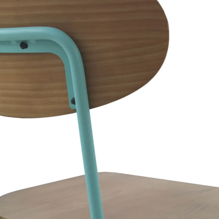 Austin Chaise industrielle vintage en bois et métal