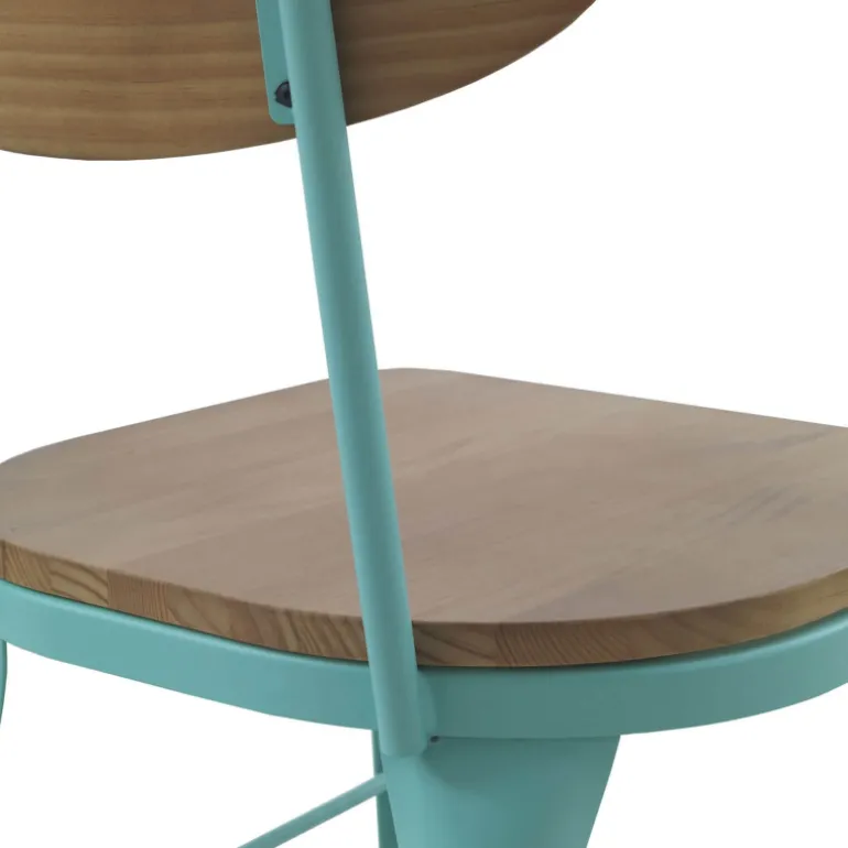 Austin Chaise industrielle vintage en bois et métal