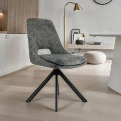 AzaléeChaise moderne en tissu rembourrée pieds en métal