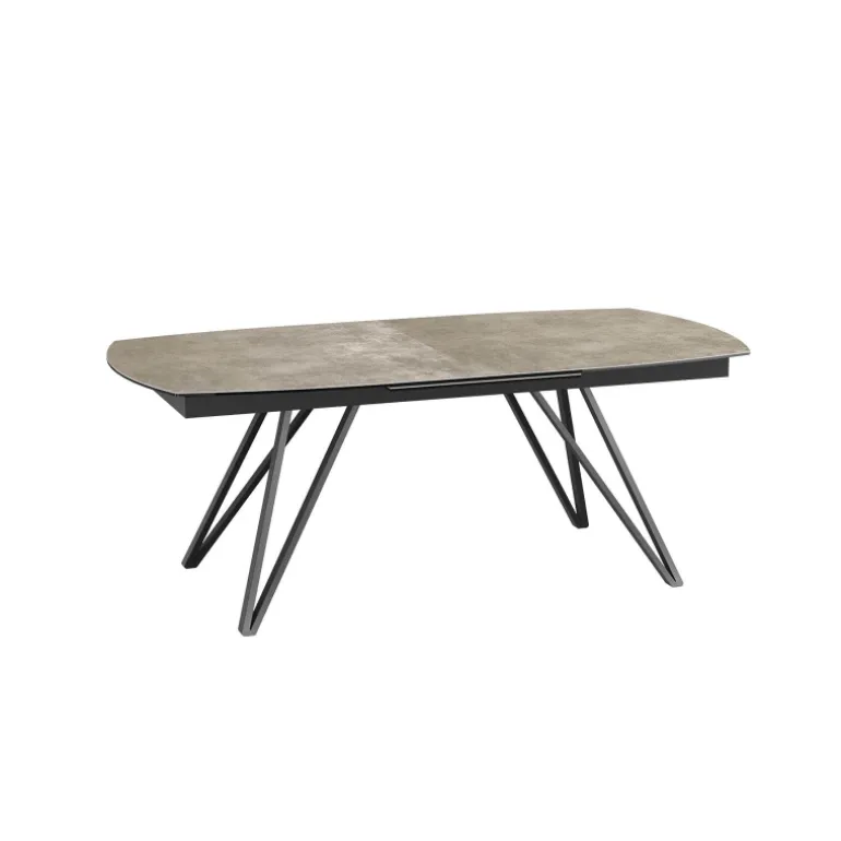 BabyloneTable en céramique extensible avec pieds design en métal noir