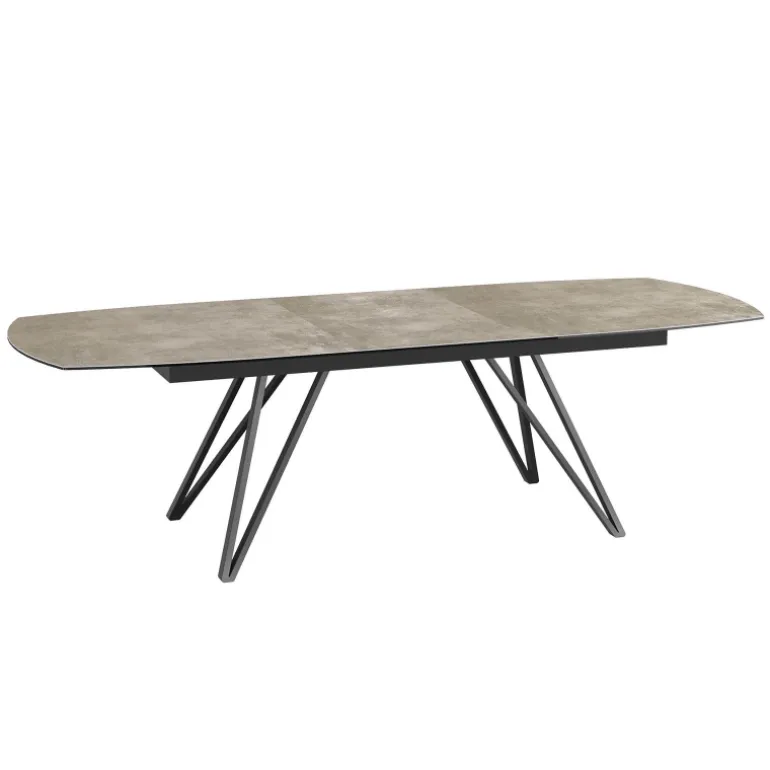 BabyloneTable en céramique extensible avec pieds design en métal noir