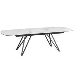 BabyloneTable en céramique extensible avec pieds design en métal noir