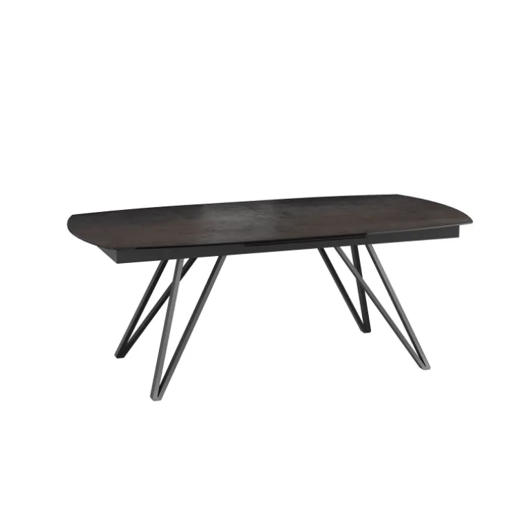 BabyloneTable en céramique extensible avec pieds design en métal noir