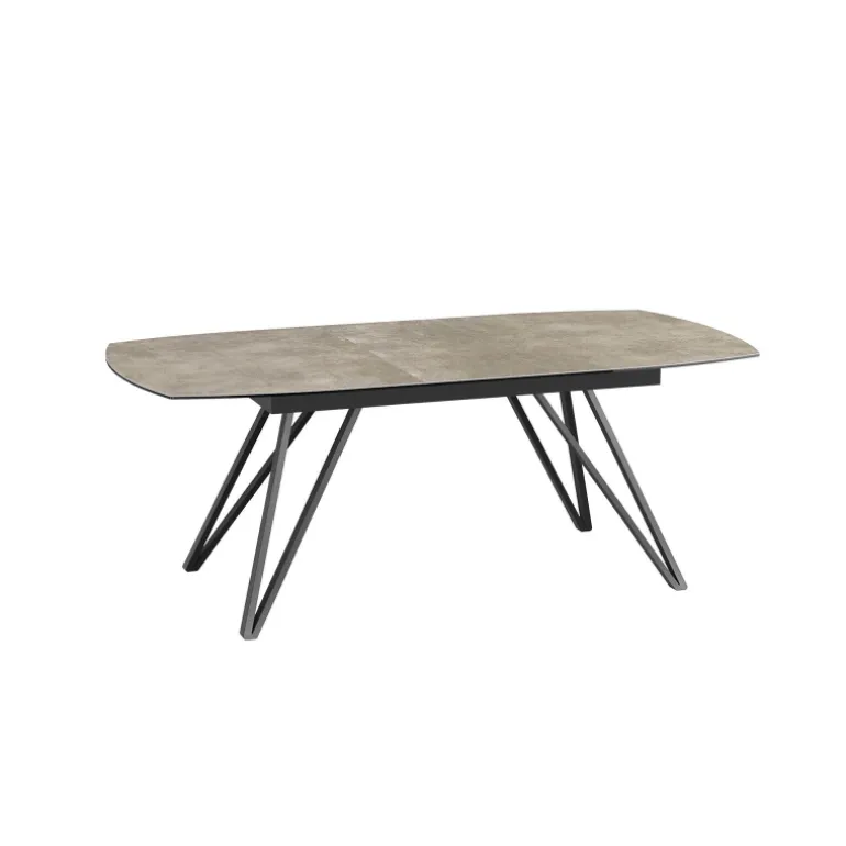 BabyloneTable en céramique extensible avec pieds design en métal noir