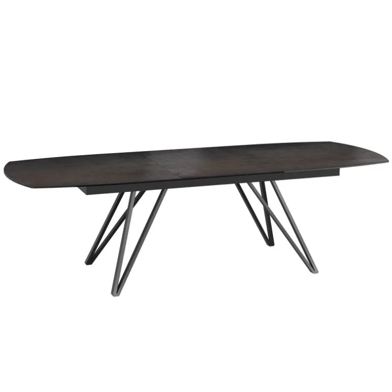 BabyloneTable en céramique extensible avec pieds design en métal noir