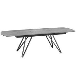 BabyloneTable en céramique extensible avec pieds design en métal noir