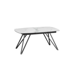 BabyloneTable en céramique extensible avec pieds design en métal noir