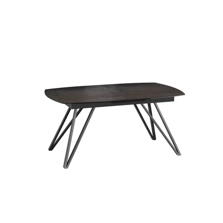 BabyloneTable en céramique extensible avec pieds design en métal noir