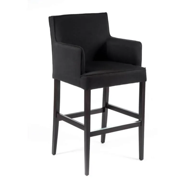 BarDiem Tabouret bar contemporain en tissu et bois