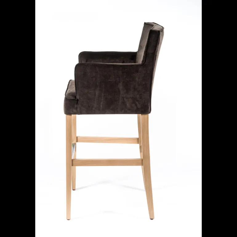BarDiem Tabouret bar contemporain en tissu et bois
