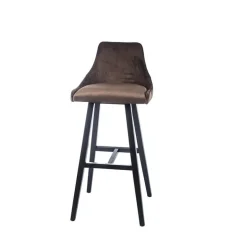 BarLars line Tabouret hauteur 80 cm moderne coque tissu dos matelassé