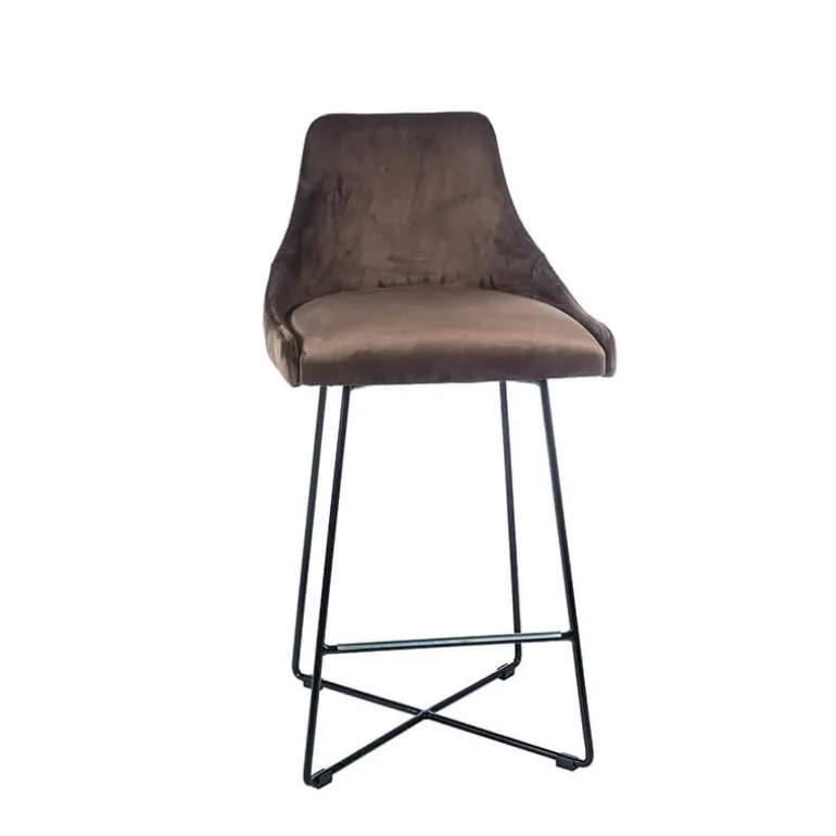 BarLars line Tabouret snack moderne en métal et tissu