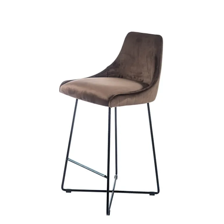 BarLars line Tabouret snack moderne en métal et tissu