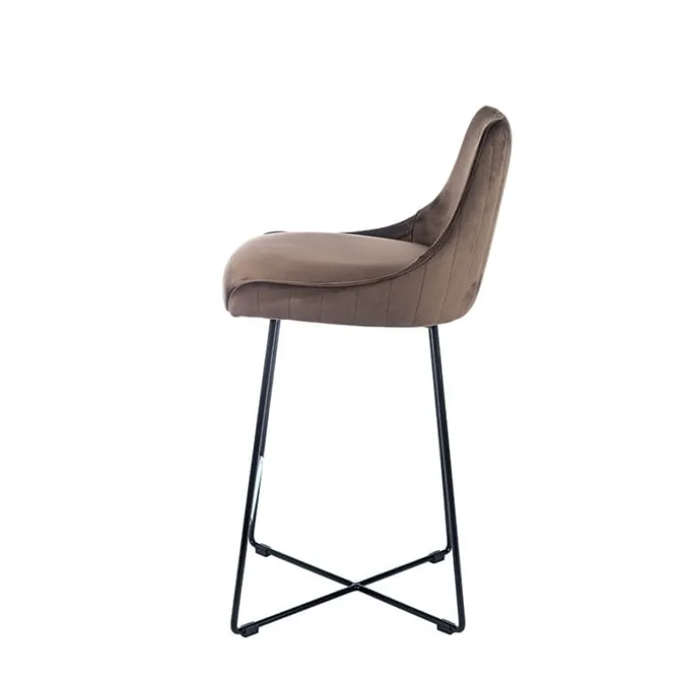 BarLars line Tabouret snack moderne en métal et tissu